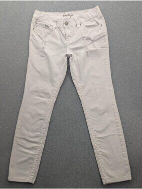 Amethyst Jeans Skinny Jeans Juniors 11 White Mid Rise Distressed Lace Stretch